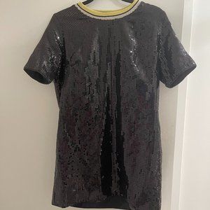 Short Sleeve Sequin Mini Dress